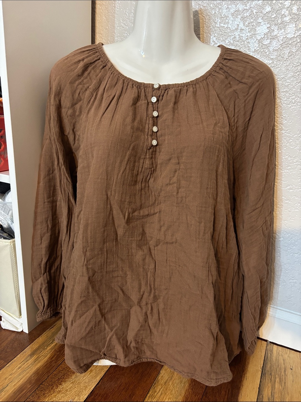 Old Navy Brown Cotton Peasant Tunic